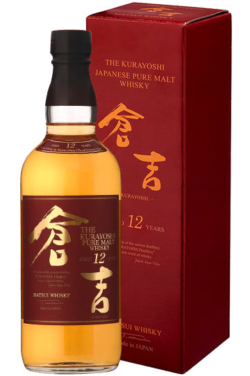 Flasche und Verpackung von The Kurayoshi 12 Jahre Pure Malt Whisky.