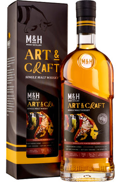 M&H Art & Craft Single Malt Whisky Flasche mit passender Verpackung.
