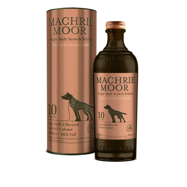 Flasche und Dose Machrie Moor Single Malt Scotch Whisky.