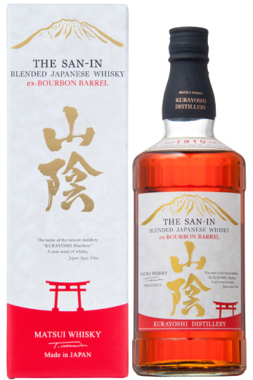 Flasche und Verpackung des The San-In Blended Japanese Whisky von Kurayoshi Distillery.