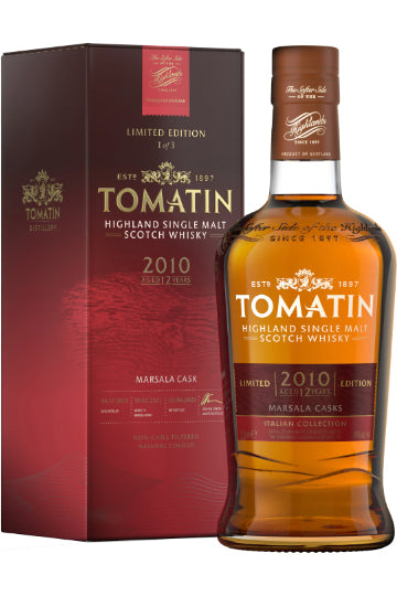 Tomatin Whiskyflasche und Verpackung, limitierte Edition von 2010, Highland Single Malt.