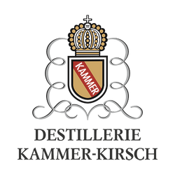 Logo der Destillerie Kammer-Kirsch mit einem Wappen und Krone.