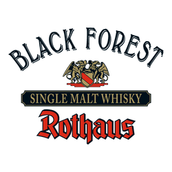 Logo von Black Forest Rothaus Single Malt Whisky mit Adler und Wappen.