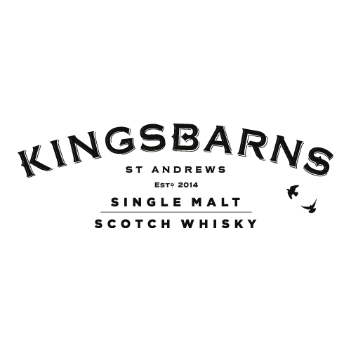 Kingsbarns Logo mit der Aufschrift "St Andrews, Est. 2014, Single Malt Scotch Whisky".