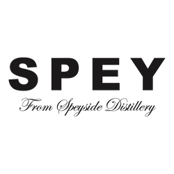 Logo von Spey Spirit, mit großem Schriftzug "SPEY" und darunter "From Speyside Distillery".