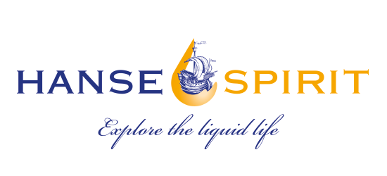 "Hanse Spirit Logo mit Segelschiff und Slogan 'Explore the liquid life'."