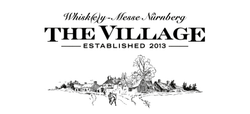 Logo der Whisk(e)y-Messe Nürnberg "The Village", mit einem Dorfmotiv und Gründungsjahr 2013.