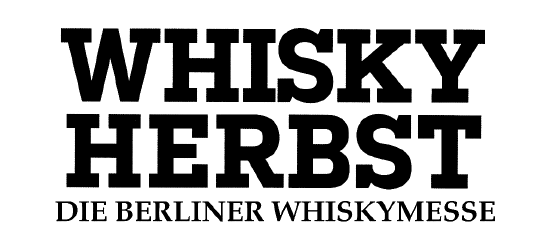 Logo der Whisky Herbst Messe in Berlin mit den Worten "Whisky Herbst" und "Die Berliner Whiskymesse" in schwarzer Schrift.