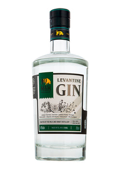 Eine Flasche Levantine Gin von der Milk & Honey Distillery.