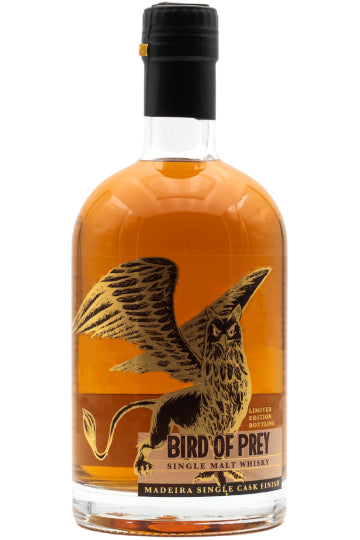 Eine Flasche Bird of Prey Single Malt Whisky