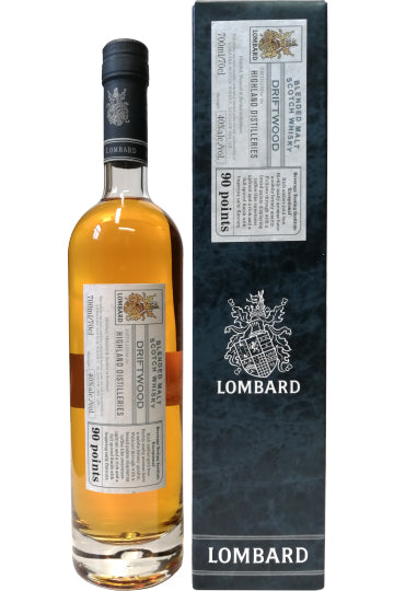 Lombard Whisky-Flasche und Verpackung mit Etikett.